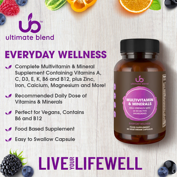 Multivitamin & Minerals High Strength with 24 Bioactive Ingredients ...